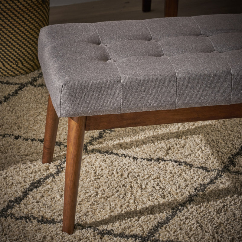 Babbs Fabric Upholstered Bench, Gray