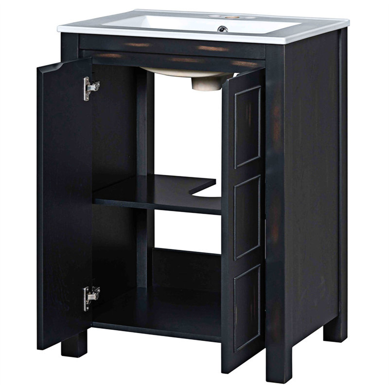 Petit meuble-lavabo avec lavabo en céramique