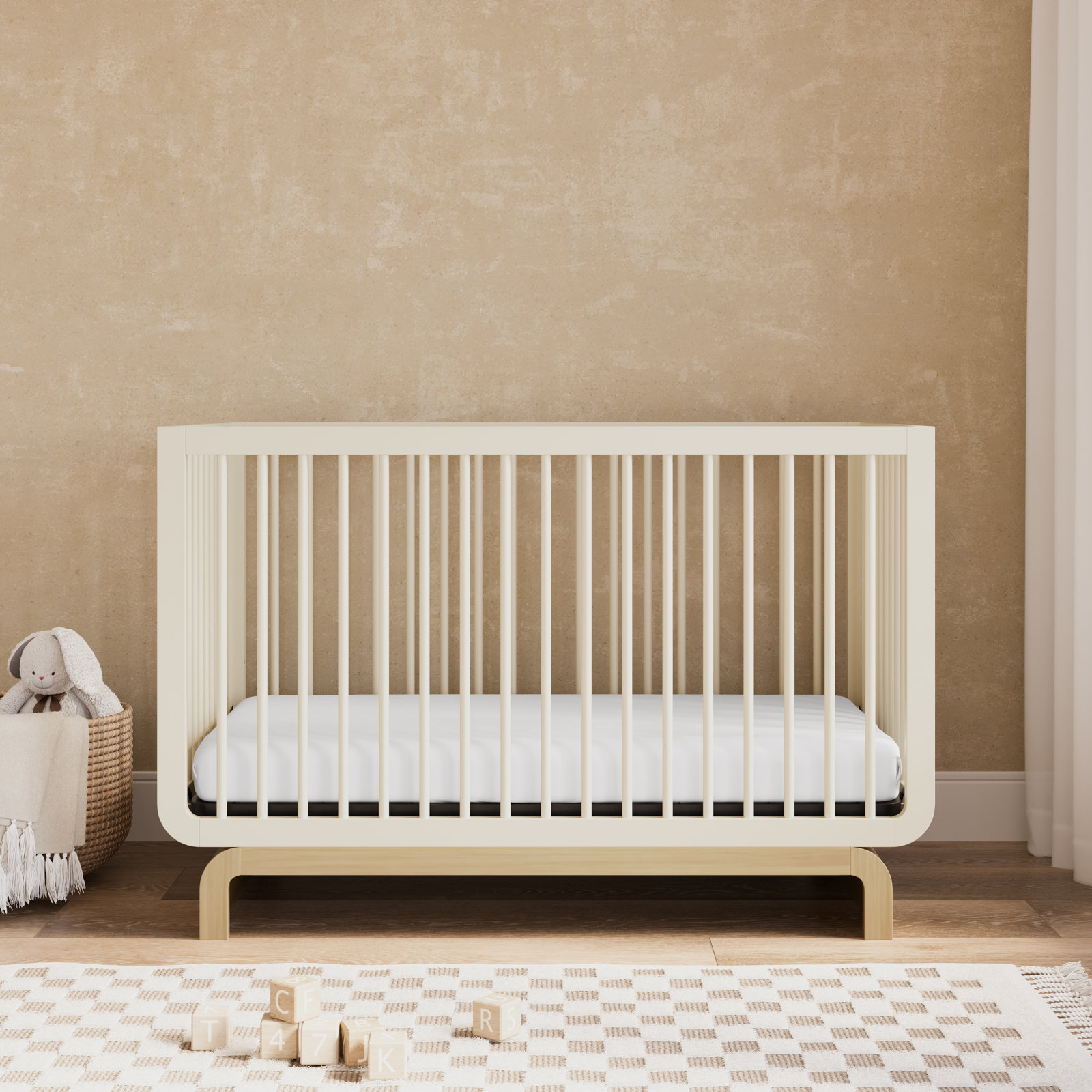 Santorini Pine 5-in-1 Convertible Crib, Frosted Oat/Driftwood, Crib