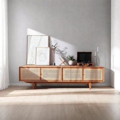 Rattan weaving design home TV cabinet
