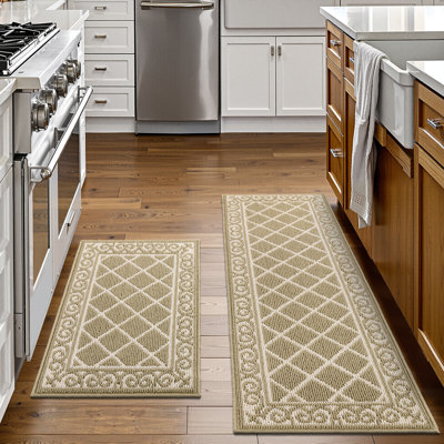 Betio Non-Skid Washable Kitchen Mat (Set of 2)
