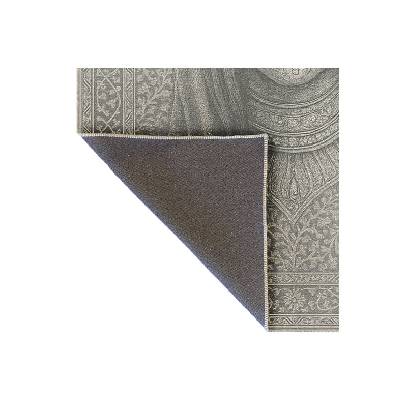 Tapis gris tissé traditionnel Mosso, 5'1" x 7'7"