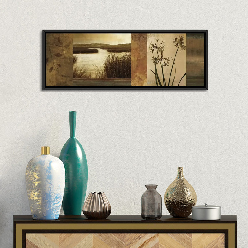 « laguna i », impression sur toile, H 12 po x l 36 po x P 1,5 po, Toile avec cadre noir