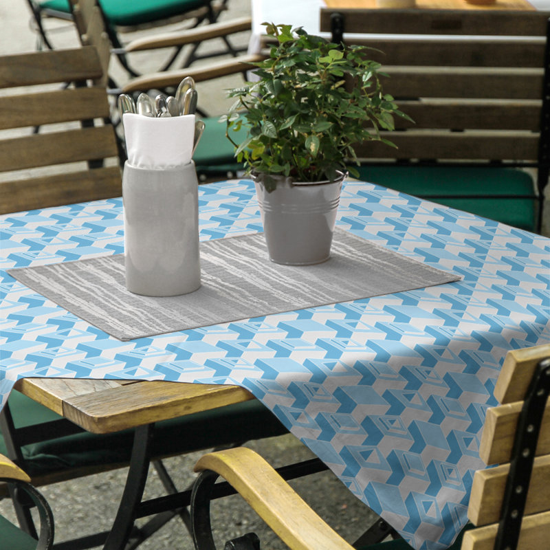 Nappe de gratte-ciels classiques, Bleu sarcelle / blanc