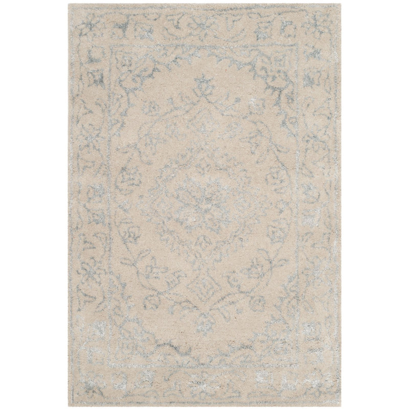 Jonathan Hand Tufted Viscose/Wool Oriental Rug in Gray, Rectangle 2' x 3'
