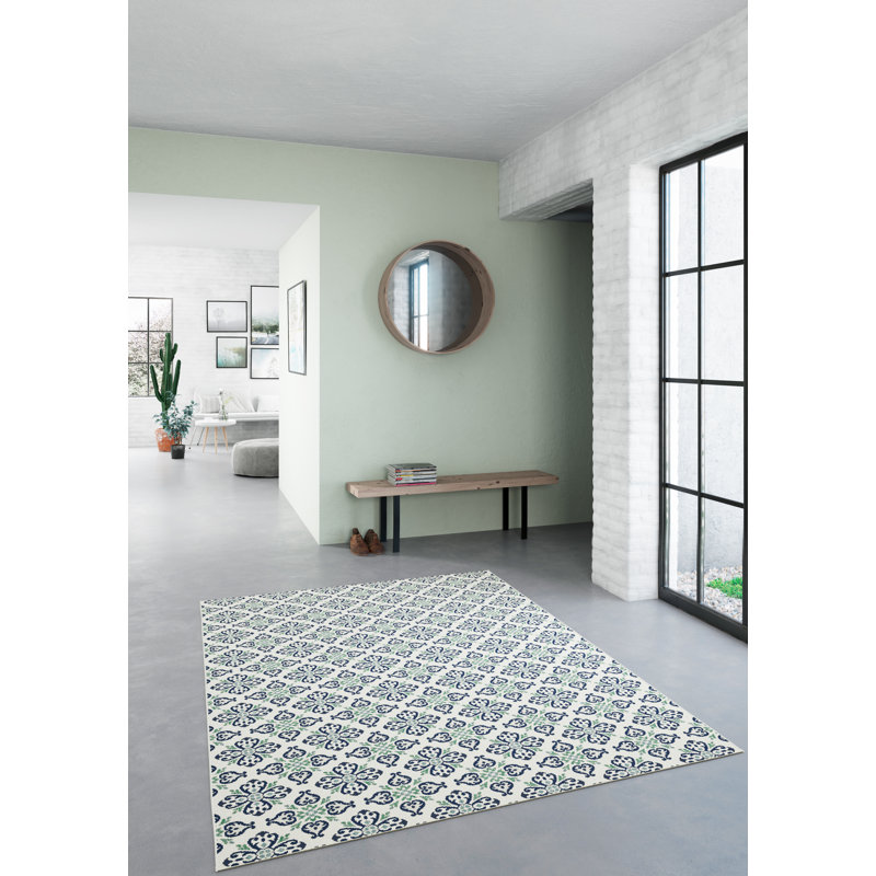 Lunas Rectangle Floral Indoor / Outdoor Area Rug, Rectangle 200 x 290cm
