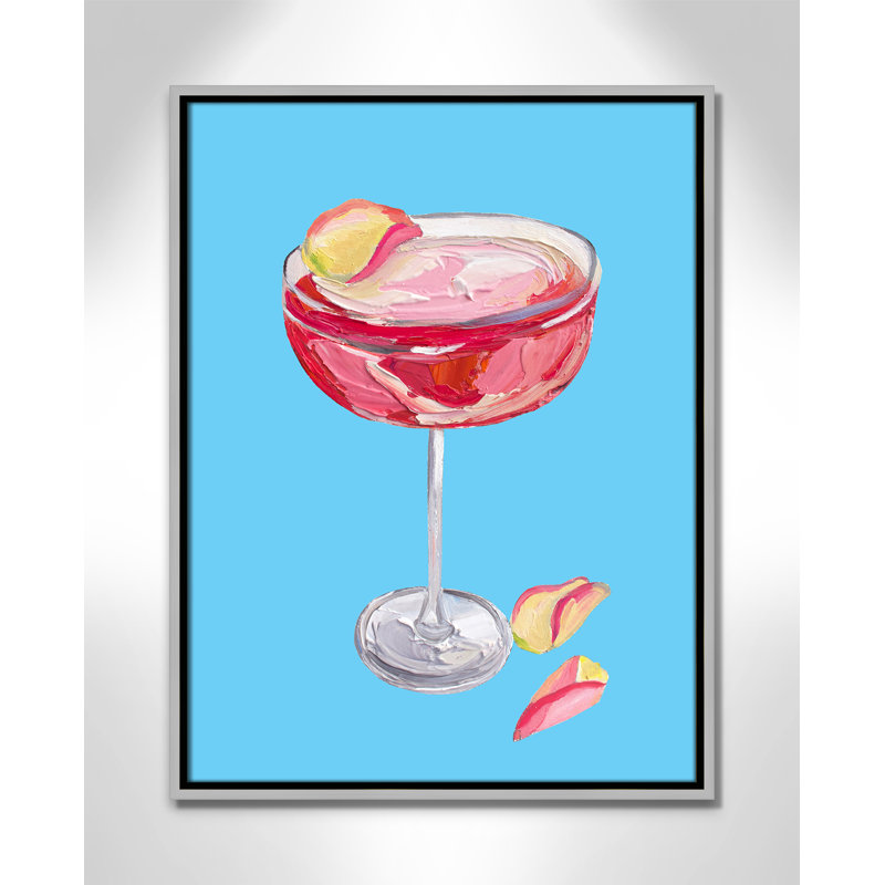Impression de cocktail Straker - Sparkling Rose Gin par Straker, H 25,5 po x l 19,5 po, Flottant argenté