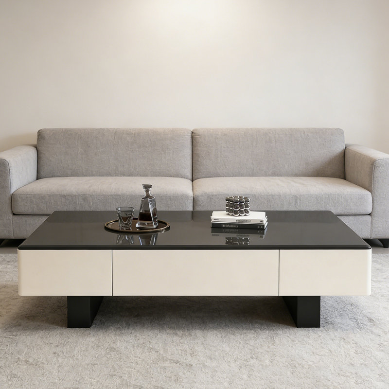 Table basse Light, H 16,5 po x L 63 po x l 31,5 po, Noir