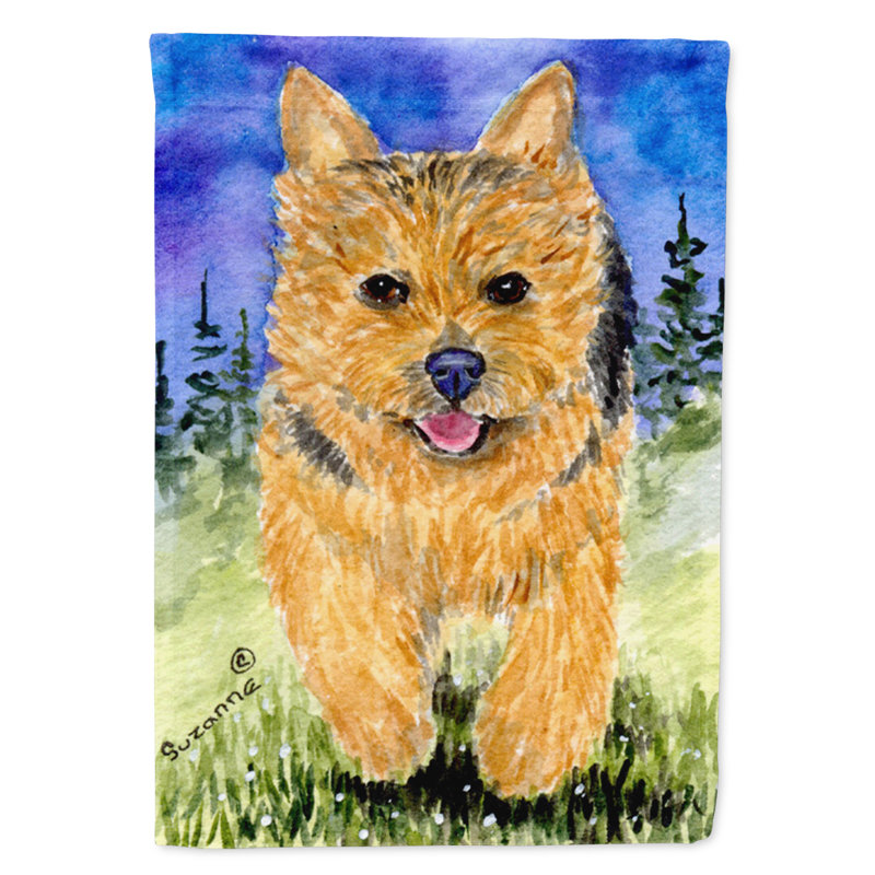 Norwich terrier polyester 40 x 28 po drapeau maison