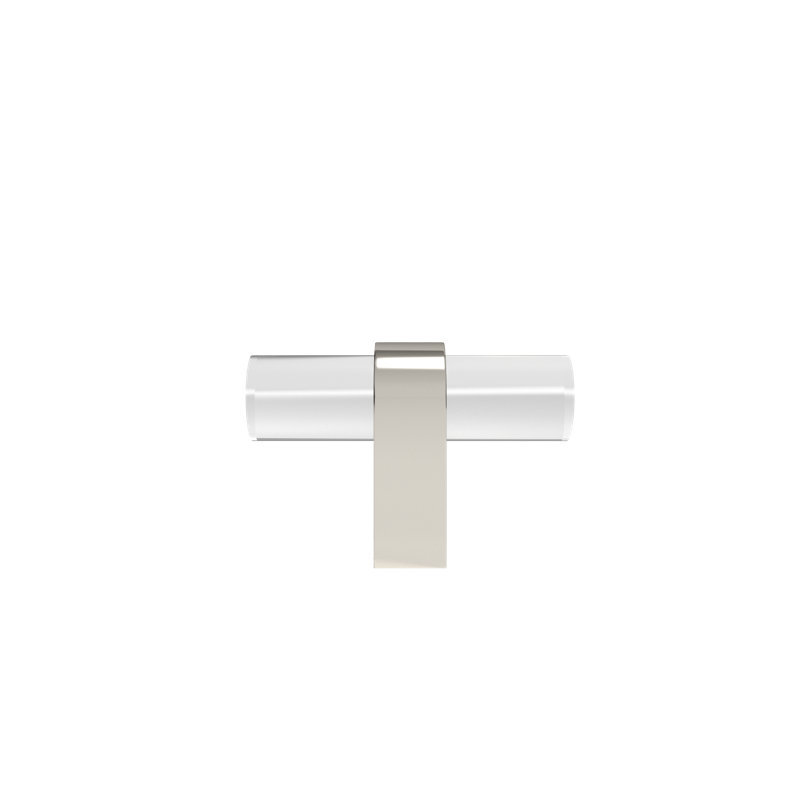 Clarity Acrylic Bar Knob, Polished Nickel/Clear Acrylic