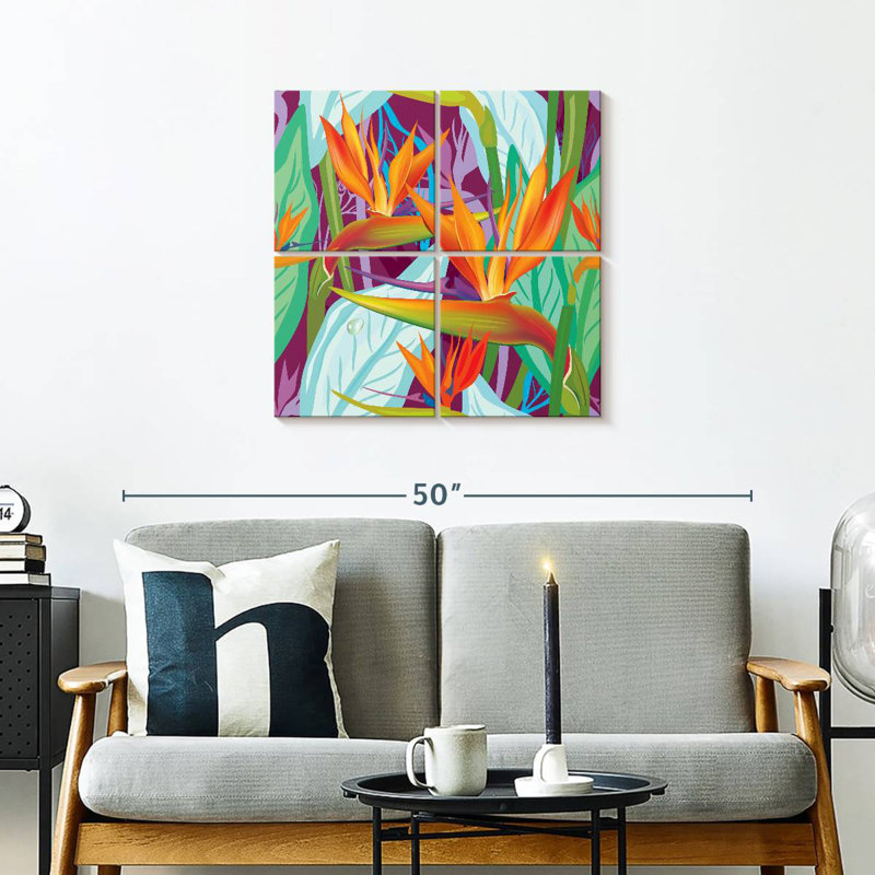Harnek Strelitzia Flower Pattern, 26" H x 26" W