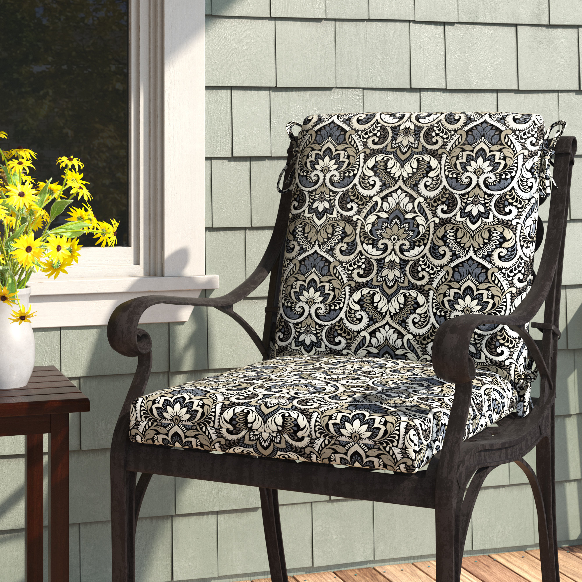Indoor Dining Chair Cushion Andover Mills Fabric: Midnight
