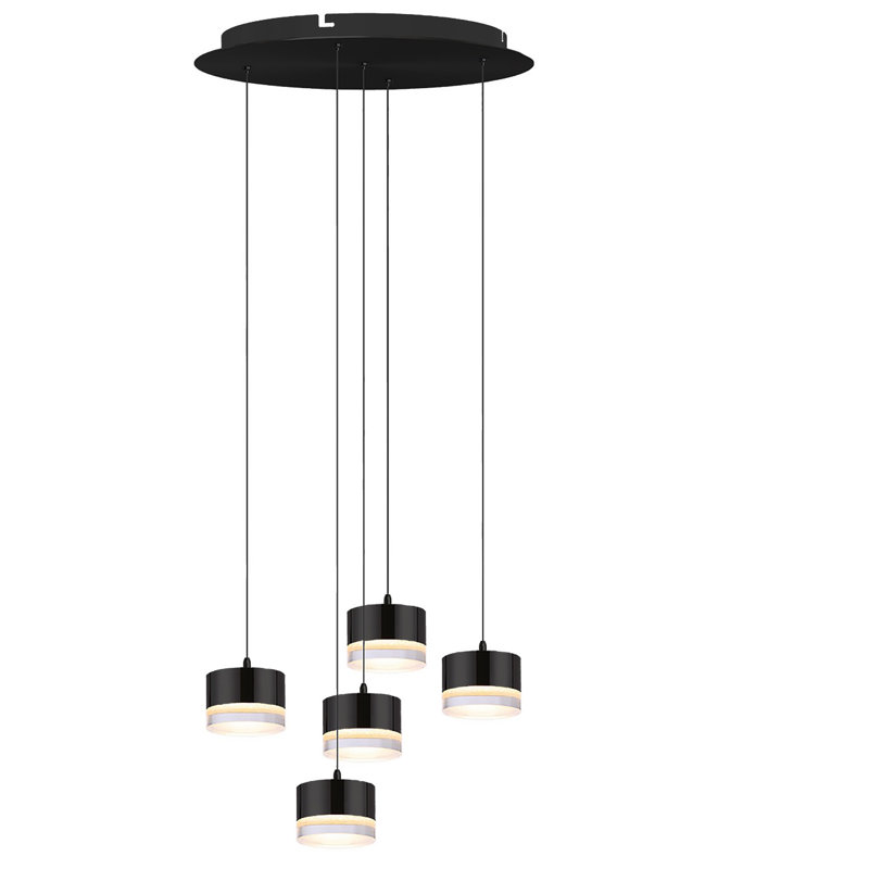 Luminaire suspendu tambour à 5 lumières Barnsdall, Noir mat