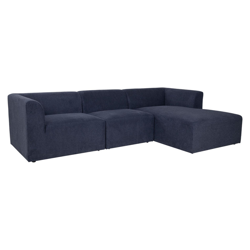 Kronborg 3 Seater Corner Sofa , Navy Blue, Right Hand Facing