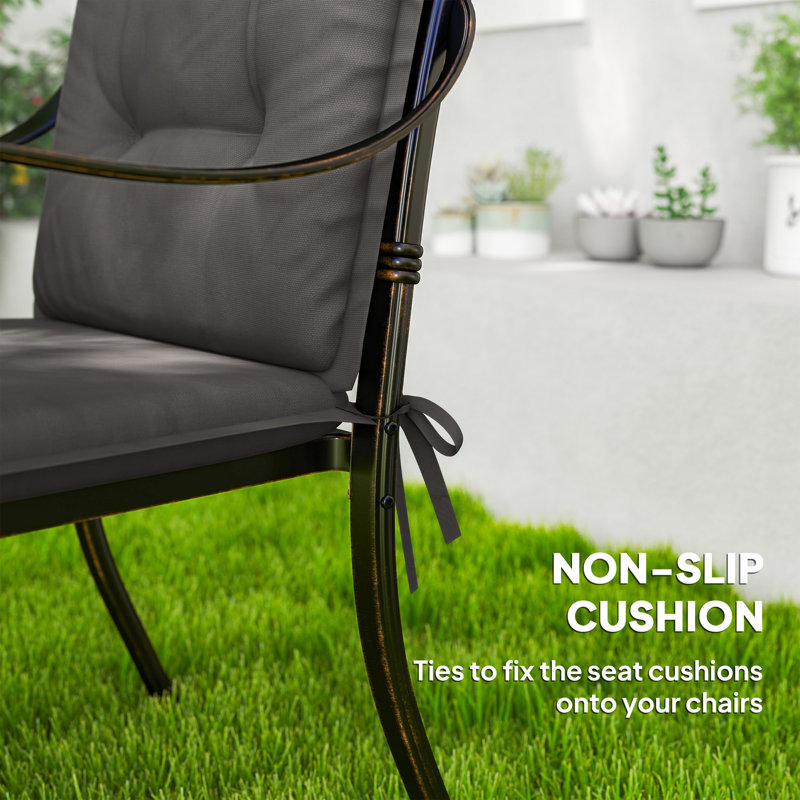 Outdoor Seat Cushion Set, Charcoal Grey