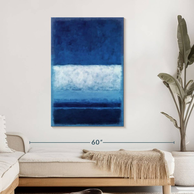 Bleu foncé et horizon blanc Leblanc, 45" H x 30" W