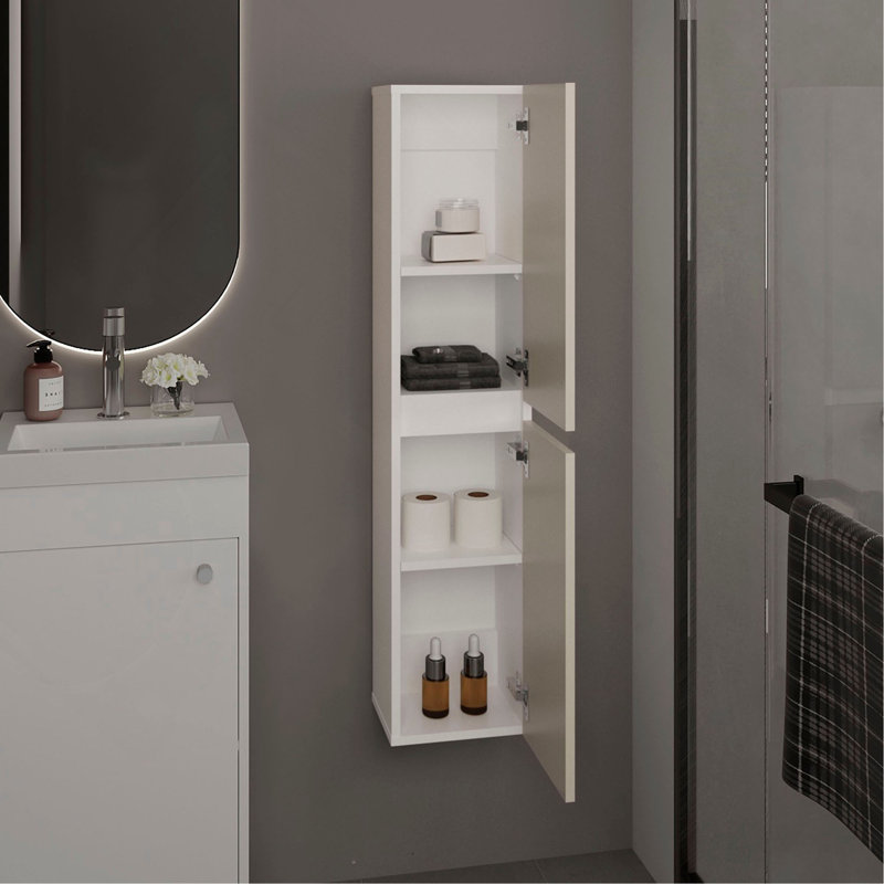Bathroom Cabinet, 2 Doors, 4 Shelves
