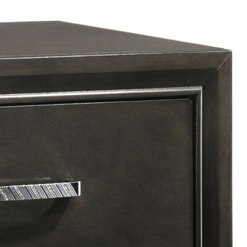 Table de chevet 2 de style rustique gris avec durabilité et fermeture de la chambre