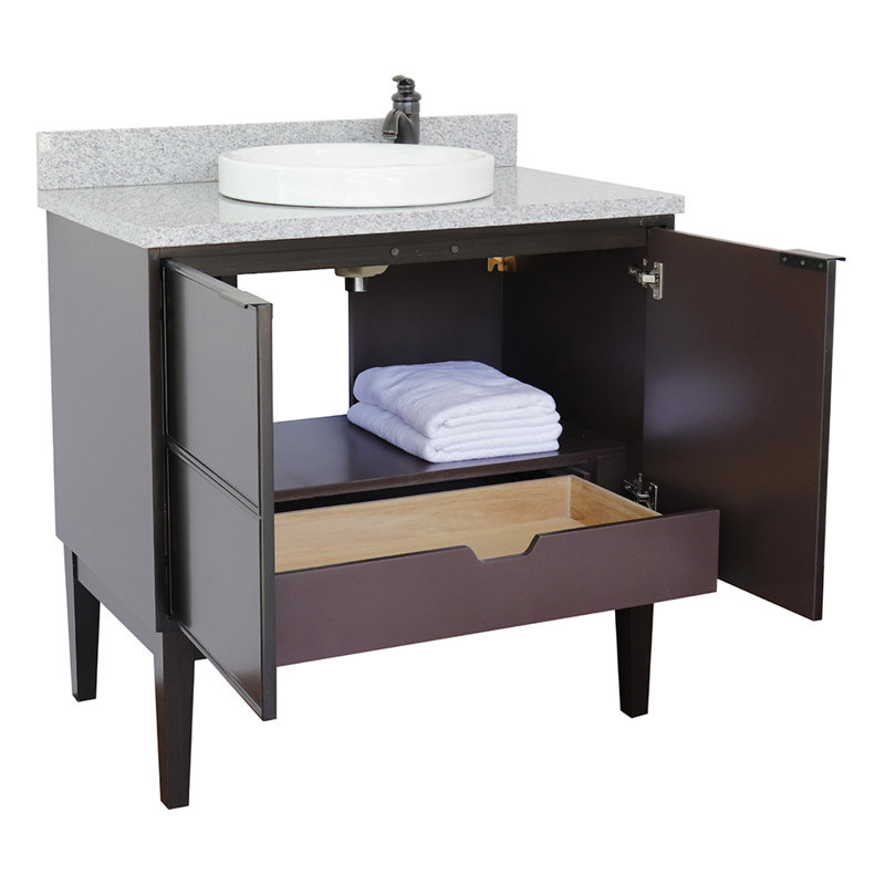 Ensemble de meuble-lavabo de salle de bain simple 37 po Epping, Gris / blanc