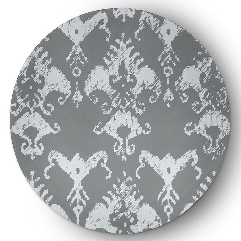 Chenille Ikat Indoor Rug, Round 5'