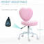 Mobilier de bureau personnel combinant une base en acier et un siège pivotant au design rose et robuste