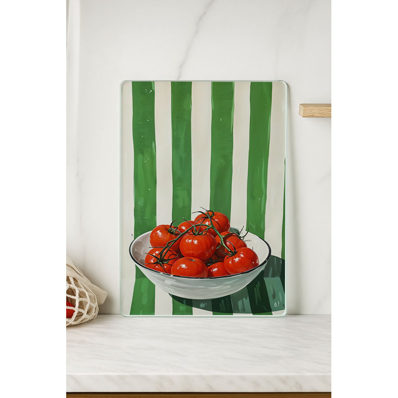 Premium Tempered Glass Cutting Board, 11.8 x 15.7 inches | 100% Antibacterial, Easy Clean Design with Non-Slip Silicone Feet | Ideal for Safe Food Preparation in Kitchen, Stylish & Functional