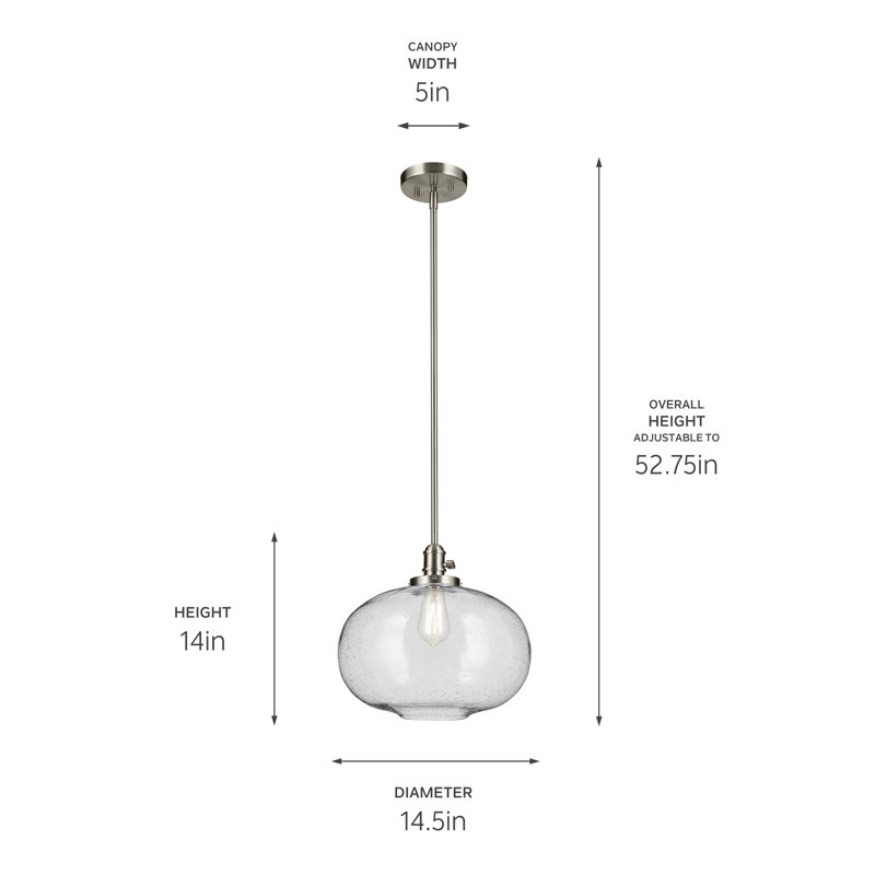 Luminaire suspendu sphère 14 "14", Nickel
