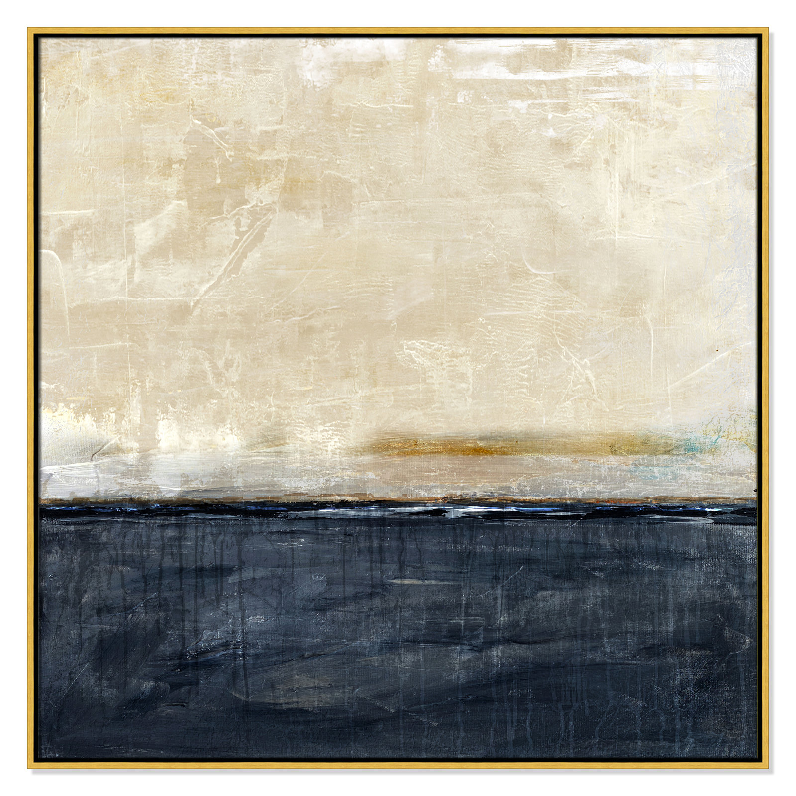 Better Days Navy Print by Denise Brown, 41.5" H x 41.5" W, Gold