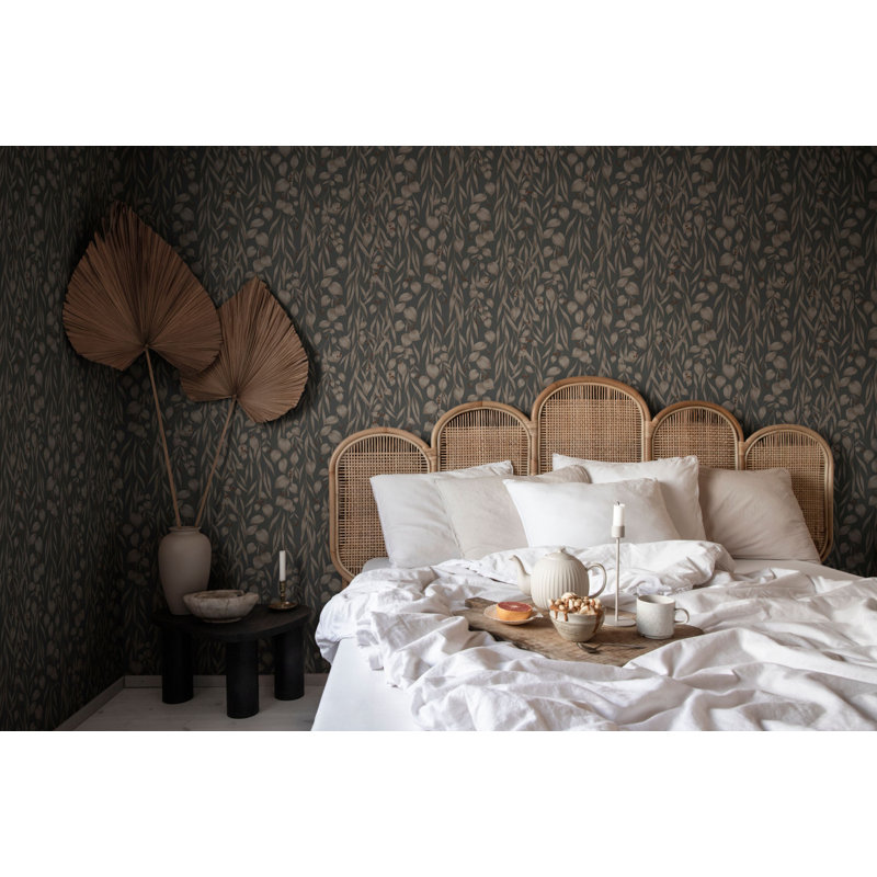 Jordnara Floral Wallpaper Roll, Indigo Blue