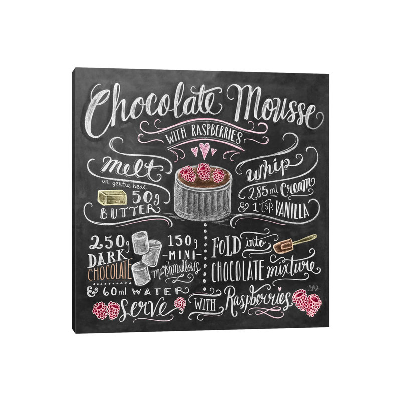 Recette de mousse au chocolat - impression, H 12 po x l 12 po x P 0,75 po