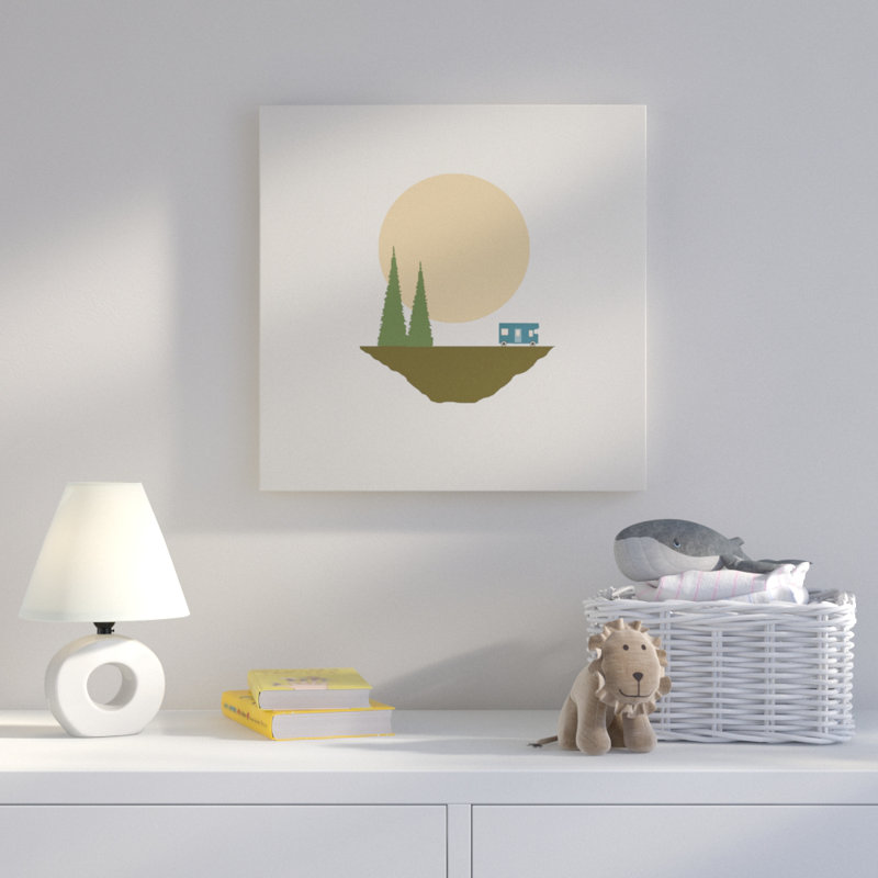 « ensoleillé jour pour camping », art sur toile, H 35 po x l 35 po