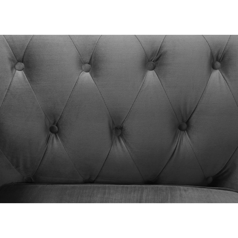 Causeuse à accoudoirs roulés 71 po Odum, Polyester gris cendré foncé