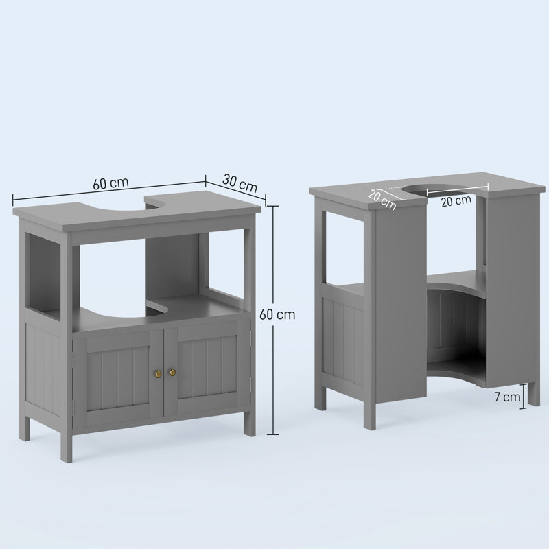 Overlea 60cm Single Bathroom Vanity Base Only, Grey
