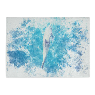 Tempered Glass Dolphin Leading the Way Chopping Board