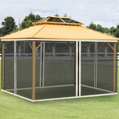 10' X 13' Gazebo Mesh Sidewall Replacement, Cream, , Stylish 10'X13' Net, Enjoy Outdoor Life