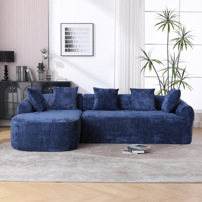 COOLMORE Canapé pour canapé de salon surdimensionné avec canapé en L surdimensionné avec méridienne Canapé modulaire pour appartement, bureau et orienté vers la gauche (bleu)