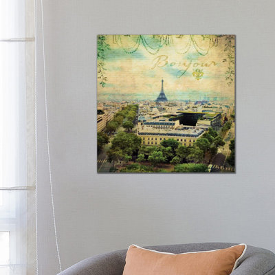 Eiffel Romance V by Sandy Lloyd - Wrapped Canvas Print