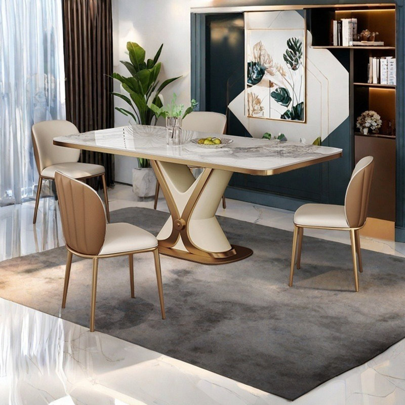 Ensemble de table rectangulaire luxueux de style italien, H 29,5 po x L 63 po x l 35,4 po