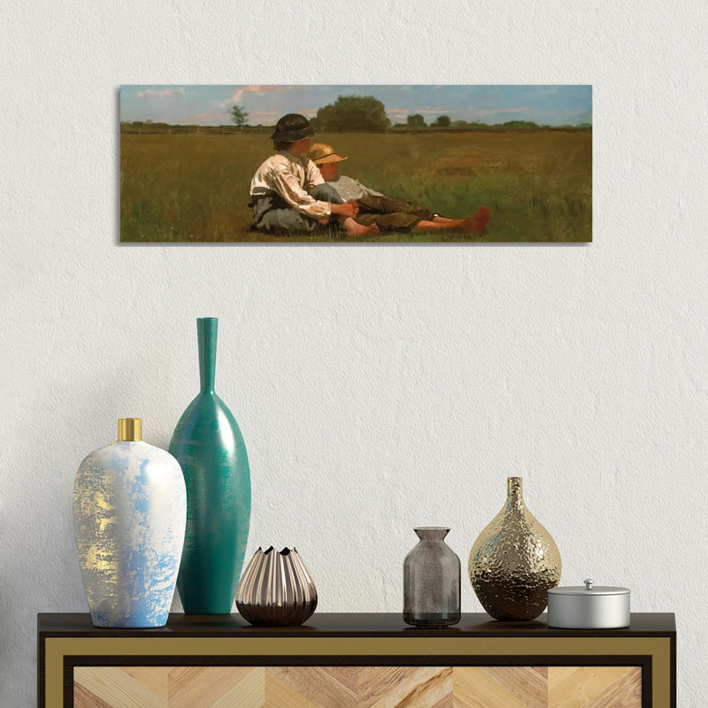 Boys in a Pasture by Winslow Homer - 1 Piece Wrapped Canvas Panoramic Painting, 30.48 cm H x 91.44 cm W x 1.91 cm D