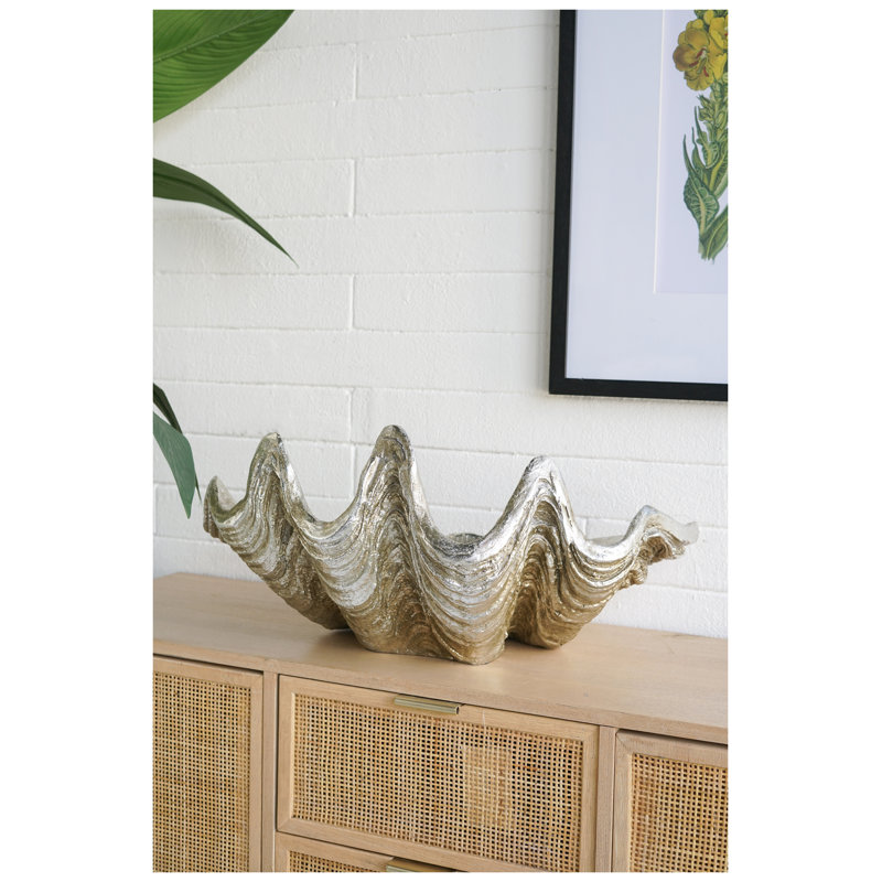 Bol décoratif en forme de coquillage 22,8 x 13,8 x 9,8 po