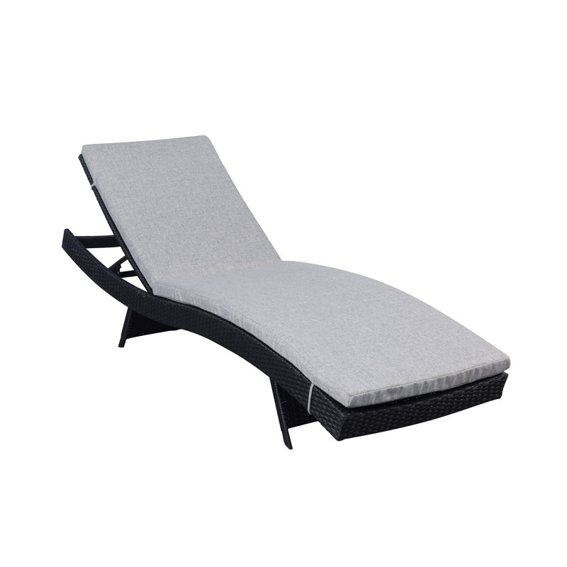 Chaise longue inclinable avec coussin Willora, Beige
