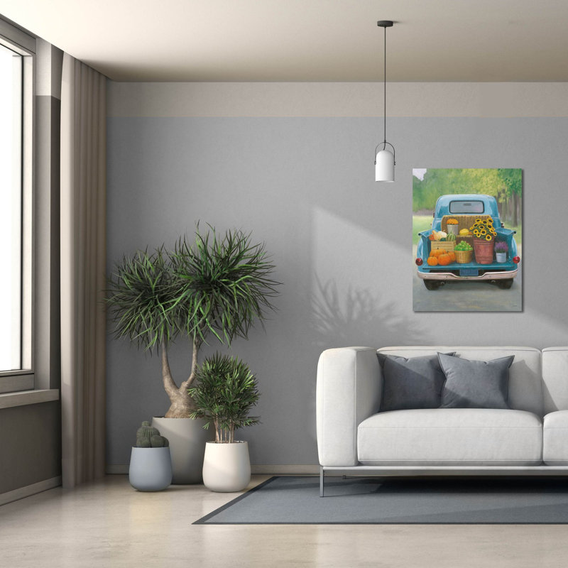 «Fall Bounty 3 Truck» par James Wiens, art mural sur toile, H 34 po x l 26 po