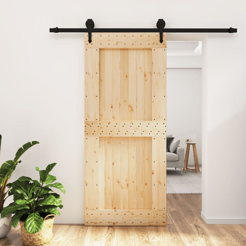 Porte coulissante avec quincaillerie Vidaxl, 35,4 po x 82,7 po