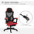 Vinsetto Ergonomic Home Office Chair High Back Armchair Computer Desk Recliner With Footrest, Mesh Back, Lumbar Support And Wheels, Red