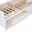 Lit plateforme simple en bois avec armoire de rangement à tête de lit verticale, 8 tiroirs latéraux et 12 tablettes à casiers, blanc