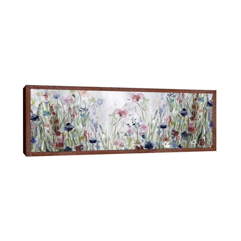 Wildflower Fields by Carol Robinson - Floater Frame Panoramic Gallery-Wrapped Canvas Giclée on Canvas, Classic Wood