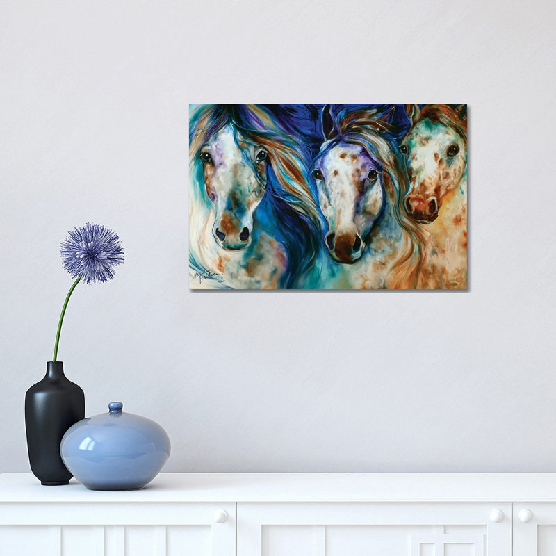 3 Wild Appaloosa Horses by Marcia Baldwin - Wrapped Canvas Painting, 30.48 cm H x 45.72 cm W