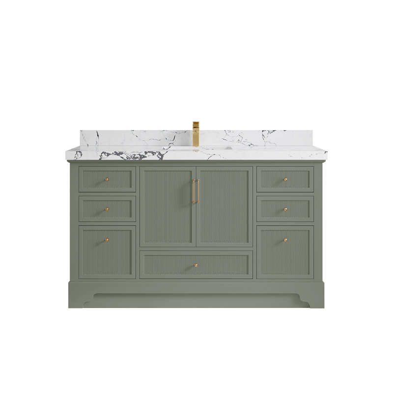 Alys 60'' Single Bathroom Vanity with Top, Viola Night
