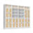 85.8" H X 94.4" W 7-Tier Large Rattan Storage Bookcase, Bookshelf With White Downlights
