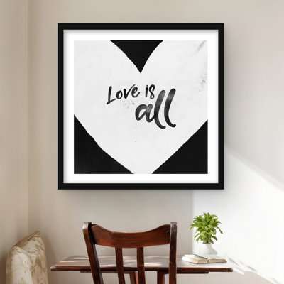 Love is all - Livingroom Shapes Framed Matted Print Decor